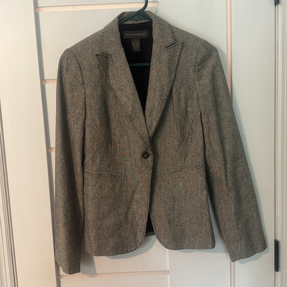 Banana republic heather grey blazer 0